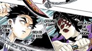 Gyomei joins the fight with Upper Moon One (Image Source: VIZ